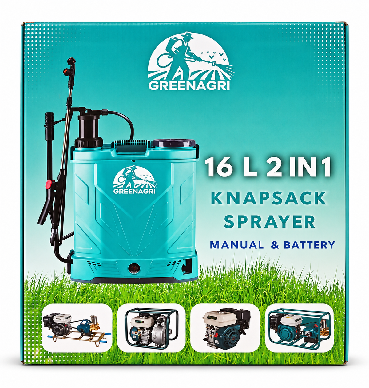 رشاش GreenAgri يدوي وبطارية 16 لتر