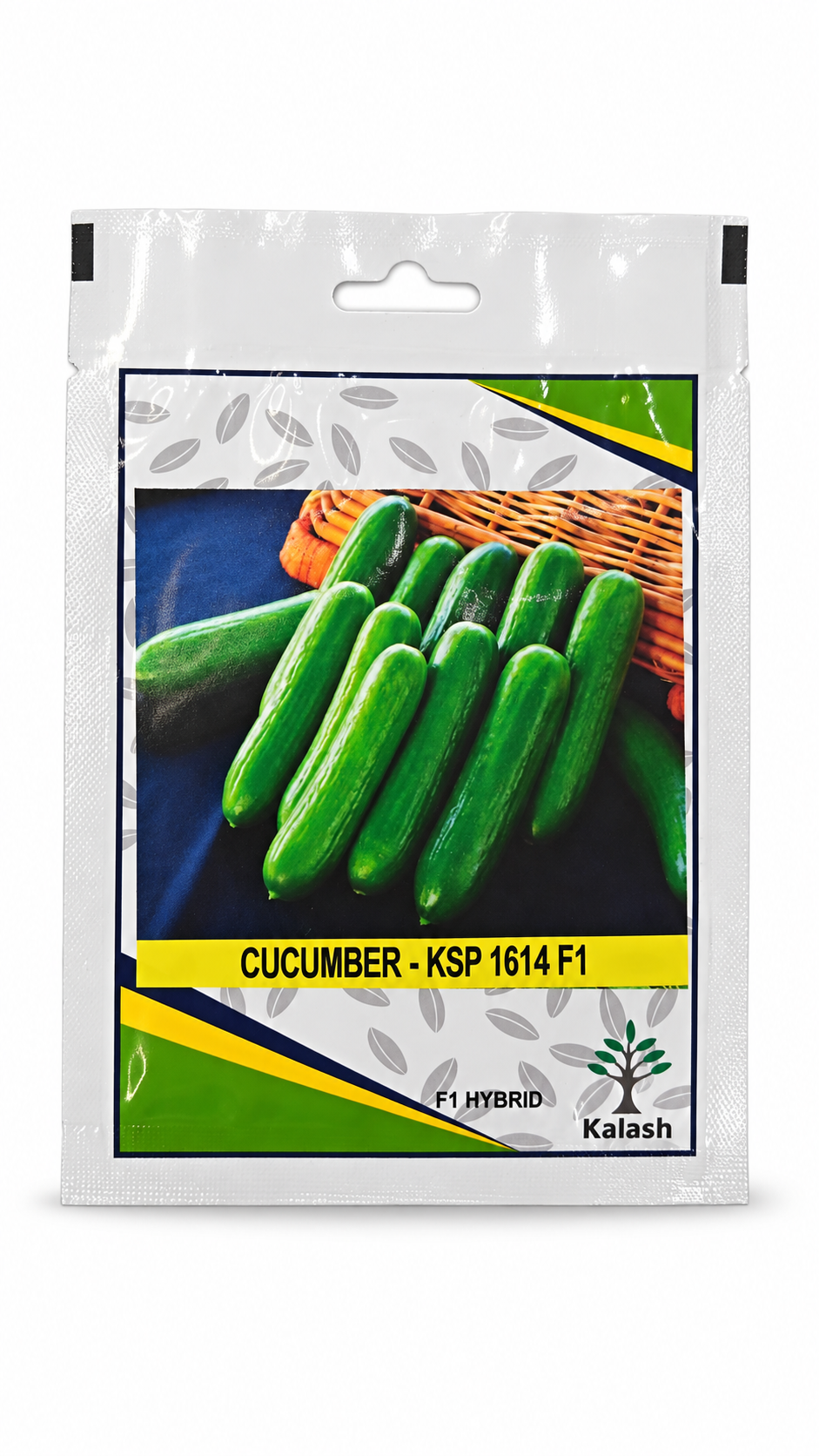 بذور خيار كالاش KSP 1614 F1 | Kalash Cucumber KSP 1614 F1 Seeds on a white background