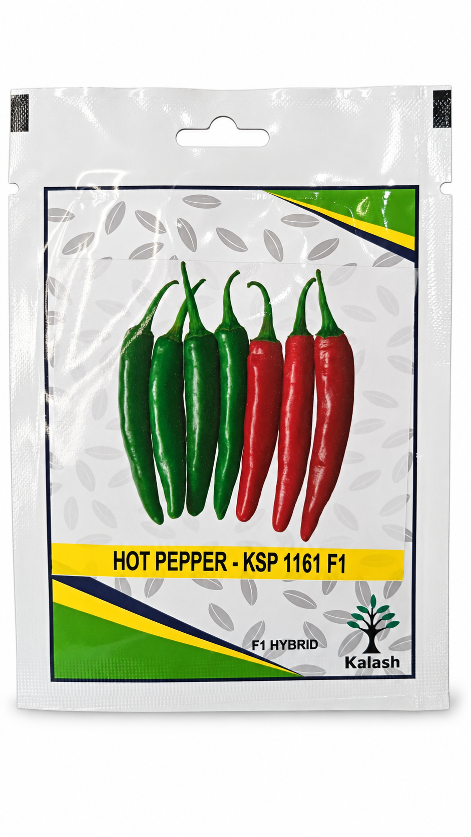 بذور فلفل حار كالاش KSP 1161 F1 | Kalash Hot Pepper KSP 1161 F1 Seeds on a white background