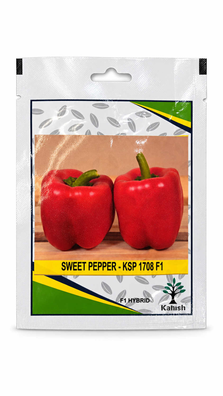 بذور فلفل حلو كالاش KSP 1708 F1 | Kalash Sweet Pepper KSP 1708 F1 Seeds on a white background