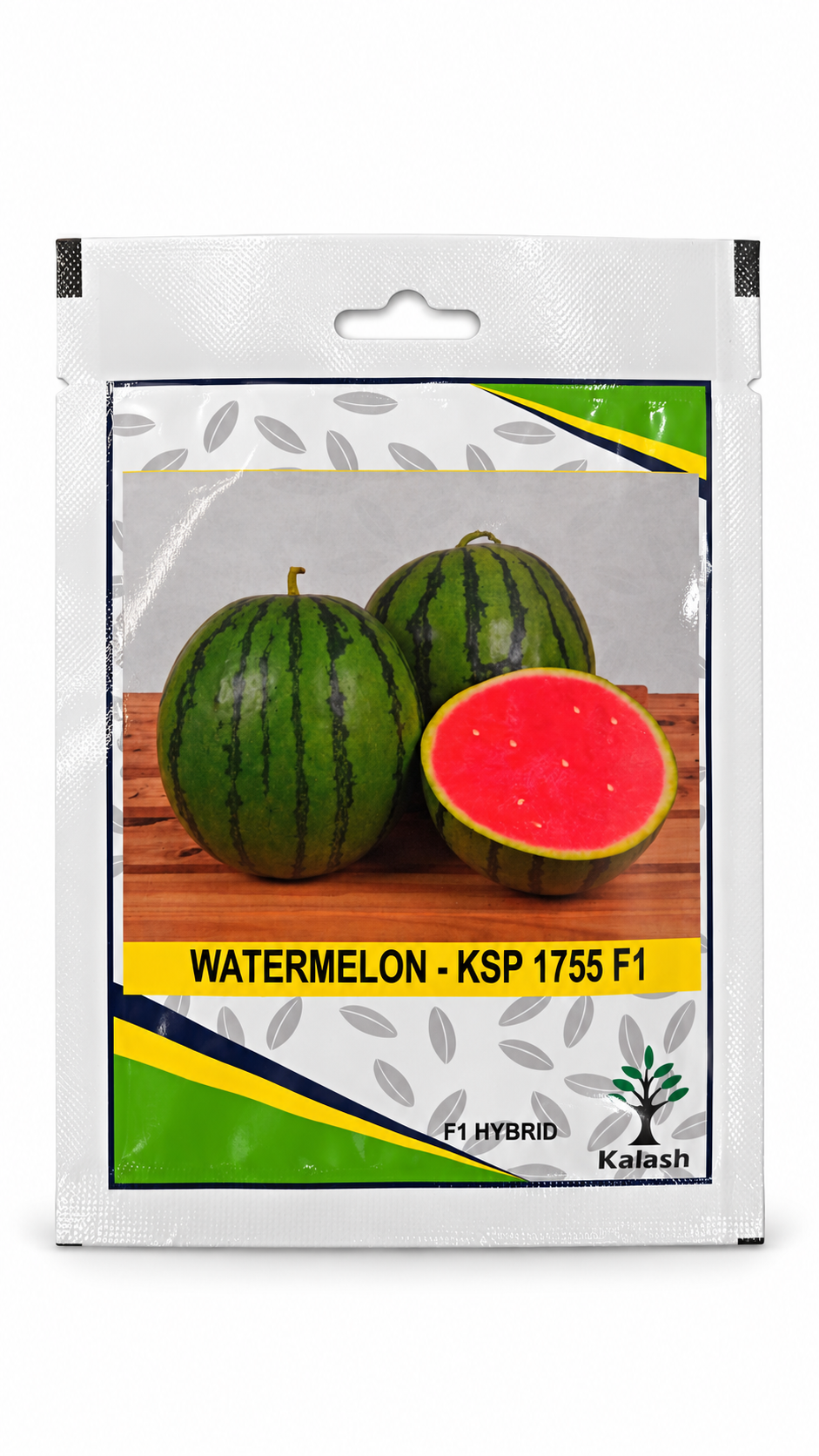 بذور بطيخ كالاش KSP 1755 F1 | Kalash Watermelon KSP 1755 F1 Seeds on a white background