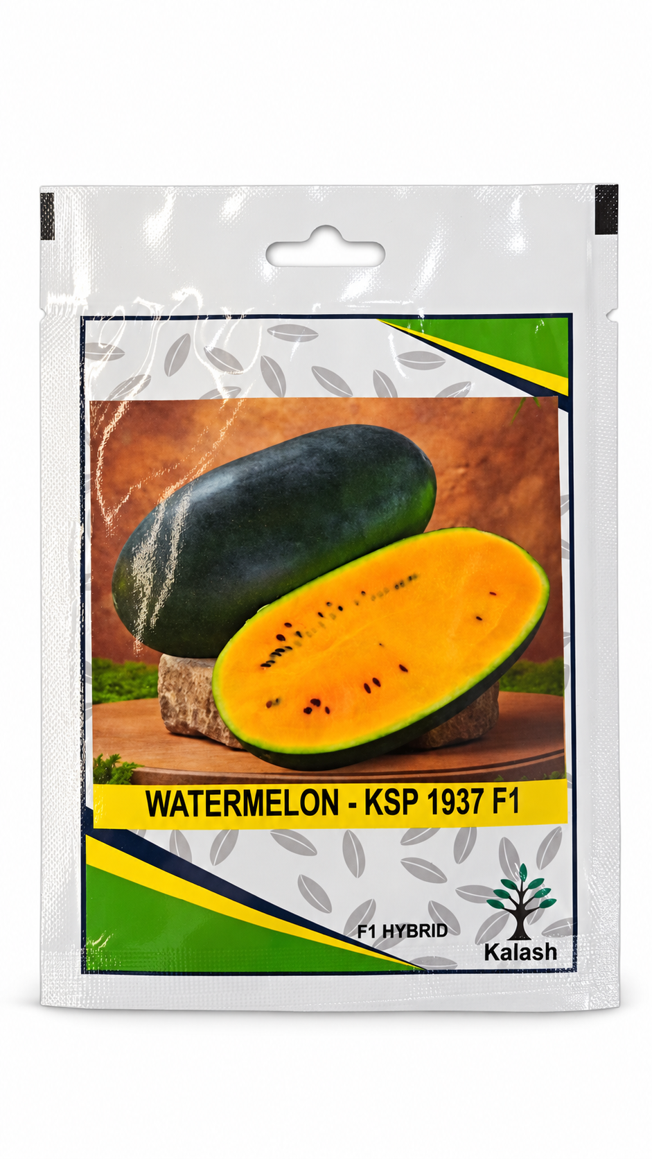 بذور بطيخ كالاش KSP 1937 F1 | Kalash Watermelon KSP 1937 F1 Seeds on a white background