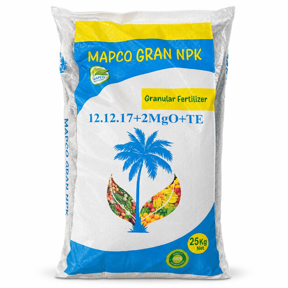مابكو جران NPK 12-12-17 + 2MgO + TE وزن 25 كجم بخلفية بيضاء
