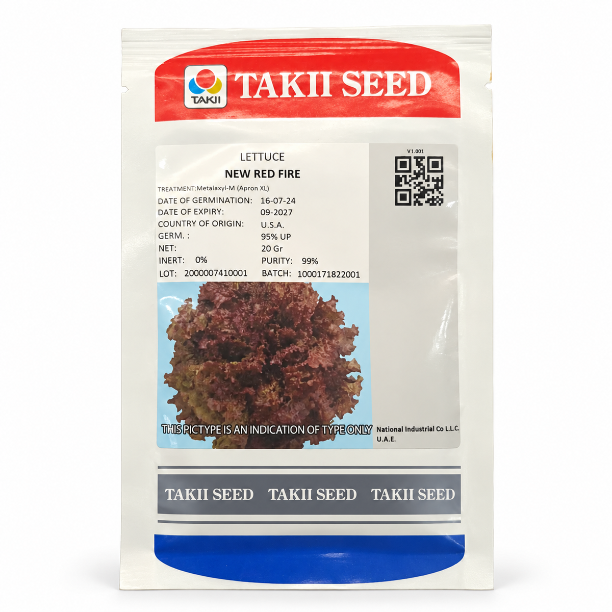 بذور خس نيو ريد فاير 20 جم | New Red Fire Lettuce Seeds 20g