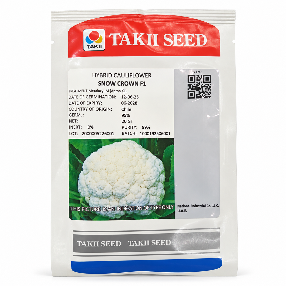 بذور قرنبيط سنو كراون F1 وزن 20 جم | Snow Crown F1 Cauliflower Seeds 20g
