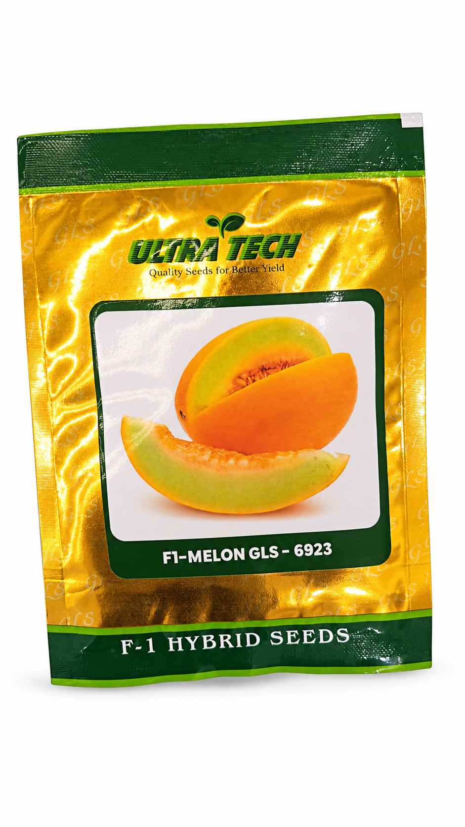 بذور شمام Ultra Tech GLS 6923 F1 | Ultra Tech Melon GLS 6923 F1 Seeds on a white background